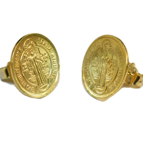 14k Yellow Gold Medium ST. Benedict Earrings,All Products : American Fashion Style Bags On Sale